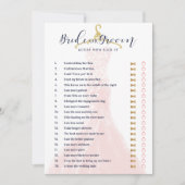 Bride of Groom Chic Pink Wedding Dress Shower Kaart (Voorkant)