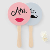 Bride of Groom de heer Mrs Wedding Game Hand Fan Handwaaier (Voorkant en achterkant)