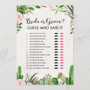 Bride of Groom He of zij Fiesta Vrijgezellenfeest  Kaart