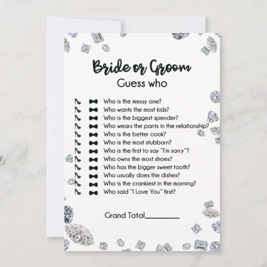 Bride of Groom raad wie Vrijgezellenfeest is Kaart (Voorkant)