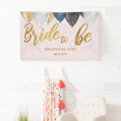 Bride om ballonnen te zijn Denim Roze Vrijgezellen Spandoek (Insitu)