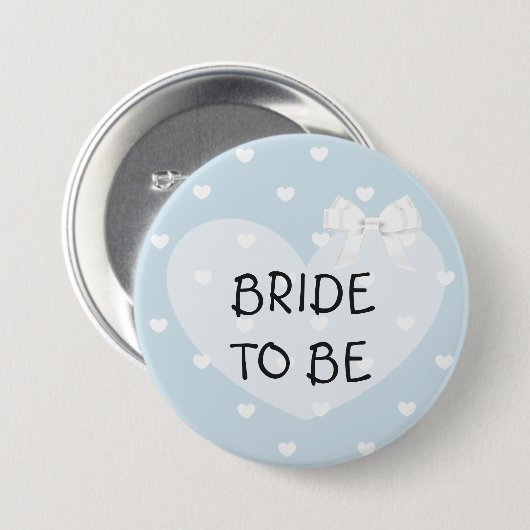 Bride om blauw te zijn Witte Bow Button (Voorkant /achterkant)