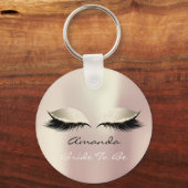 Bride om Blush Ivory Girly Makeup Lashes Name te z Sleutelhanger (Voorkant)