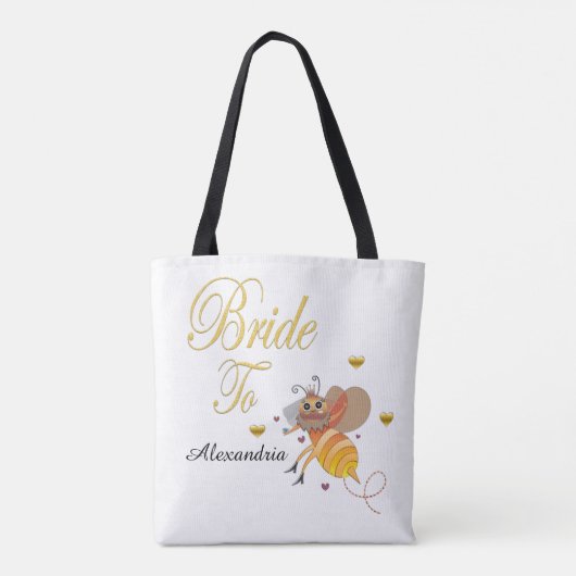 Bride om Bridal te zijn personaliseer Canvas tas (Achterkant)