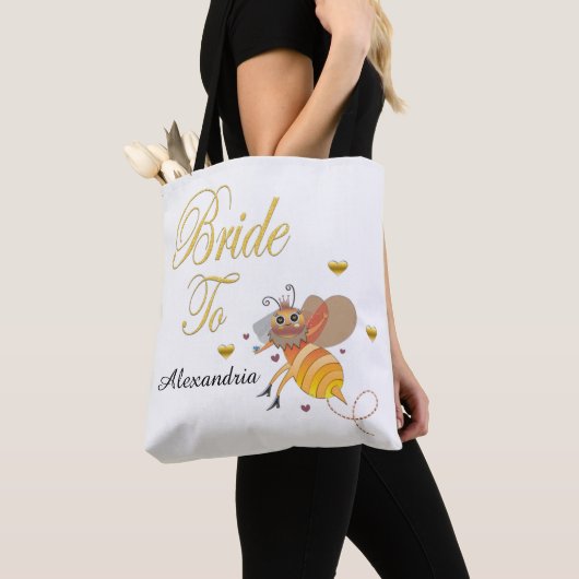 Bride om Bridal te zijn personaliseer Canvas tas (Dichtbij)