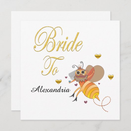 Bride om Bridal te zijn personaliseer vlakke Kaart (Voorkant / Achterkant)