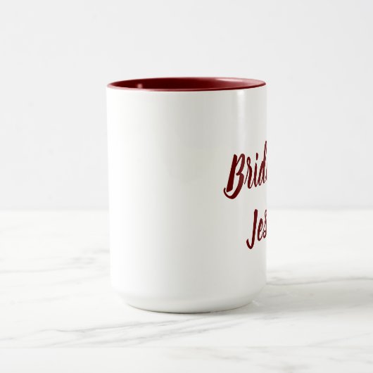 Bride om Burgundy Elegant Script Gifts Weddings te Mok (Midden)