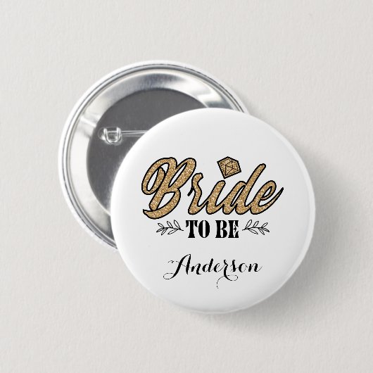 Bride om Button te zijn Pin Gold & Black (Voorkant /achterkant)