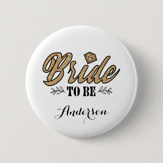 Bride om Button te zijn Pin Gold & Black