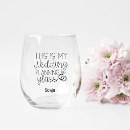 Bride om de zwarte Moderne Aangepaste Band van het Wijnglas Zonder Voet