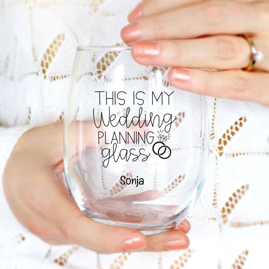 Bride om de zwarte Moderne Aangepaste Band van het Wijnglas Zonder Voet