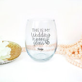 Bride om de zwarte Moderne Aangepaste Band van het Wijnglas Zonder Voet