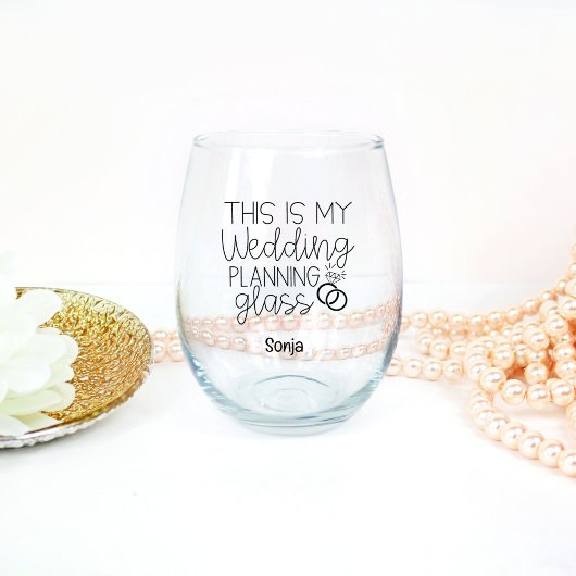 Bride om de zwarte Moderne Aangepaste Band van het Wijnglas Zonder Voet