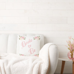 Bride om een roze Waterverf te zijn Kussen