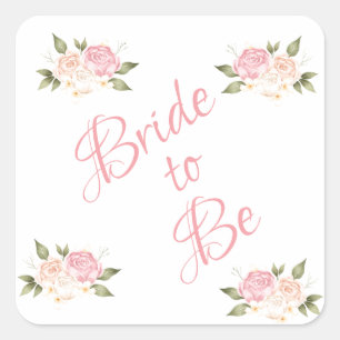 Bride om een roze Waterverf te zijn Vierkante Sticker