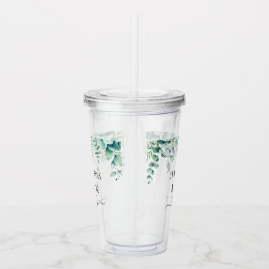 Bride om eucalyptusbos te worden acryl drinkbeker (Rechts)