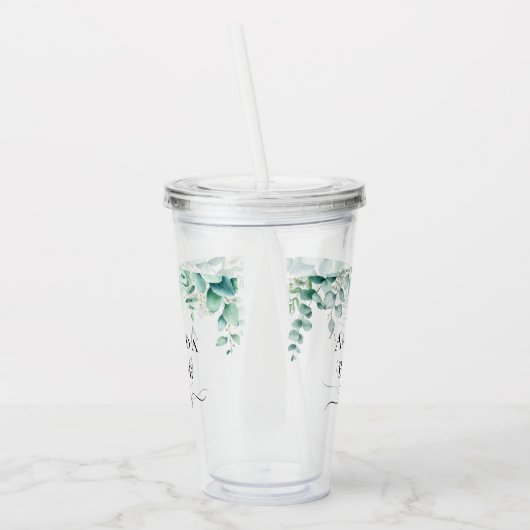 Bride om eucalyptusbos te worden acryl drinkbeker (Links)