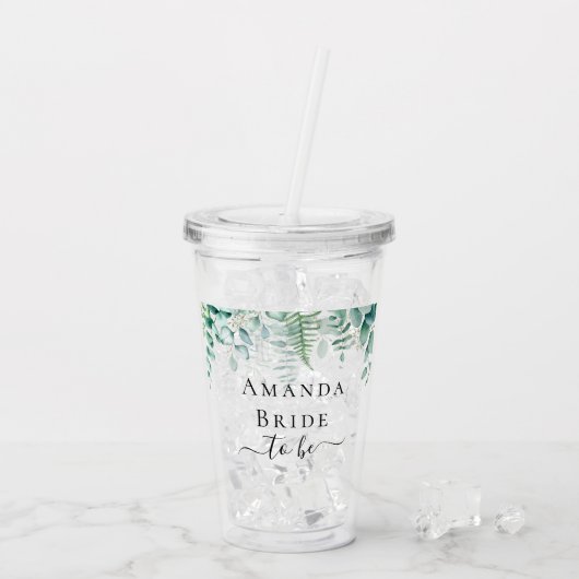 Bride om eucalyptusbos te worden acryl drinkbeker (Achterkant ijs)