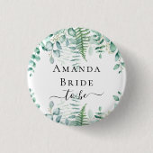Bride om eucalyptusbos te worden ronde button 3,2 cm (Voorkant)