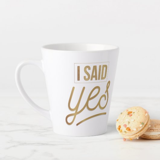 Bride om geschenk te worden - ik zei ja Gold Foil  Latte Mok (In situ)