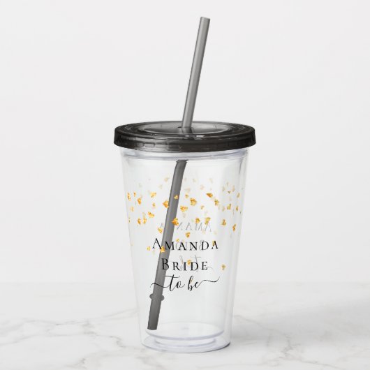 Bride om gouden harten te zijn - sprinkhaannaam acryl drinkbeker (Achterkant)