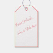 Bride om het Roze Manuscript van het Vrijgezellenf Cadeaulabel (Achterkant)