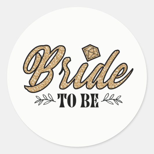 Bride om partij te zijn Stickers-Gold & Black Ronde Sticker (Voorkant)