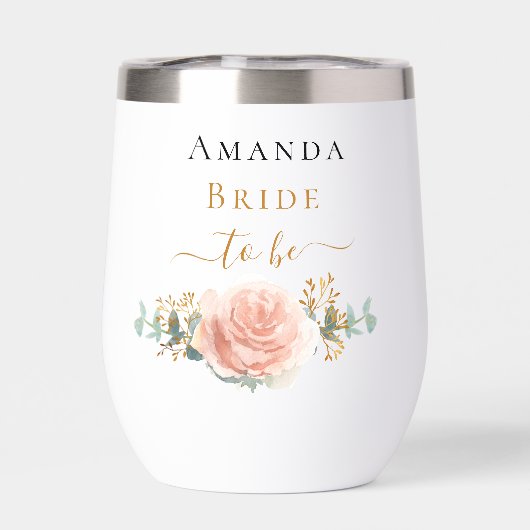 Bride om roos goudflorale eucalyptusgroen te worde (Achterkant)