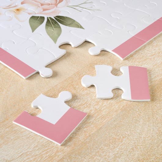 Bride om  roze bloemen te zijn legpuzzel (Zijkant)