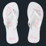 Bride om roze Script Cute Wedding te zijn Teenslippers<br><div class="desc">Schattige bruid om teenslippers te zijn die draag zijn op je vrijgezellenfeest,  het strand,  je trouwreceptie of voor elke keer. Zo lief met de roze van de meisjes.</div>