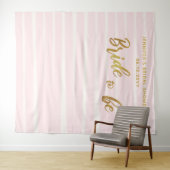 Bride om roze stripes Boho Chic Bridal achtergrond Wandkleed (In Situ (horizontaal))