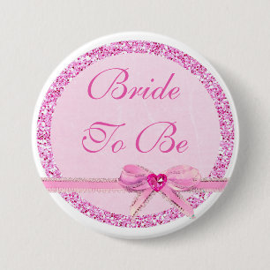 Bride om roze te zijn Faux Glitter Button