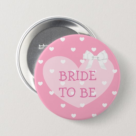 Bride om roze te zijn Witte Boe Button (Voorkant /achterkant)