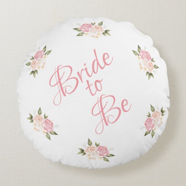 Bride om Roze Waterverf van het Manuscript van Flo Rond Kussen (Voorkant)