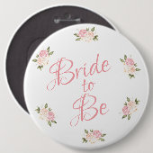 Bride om Roze Waterverf van het Manuscript van Flo Ronde Button 6,0 Cm (Voorkant /achterkant)