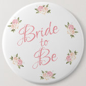 Bride om Roze Waterverf van het Manuscript van Flo Ronde Button 6,0 Cm (Voorkant)
