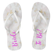 Bride om te zijn. Roze gouden teenslippers (Voetbed)