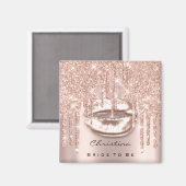 Bride om Vrijgezellenfeest te zijn Kiss lipt Roos Magneet (Voorkant / Achterkant)