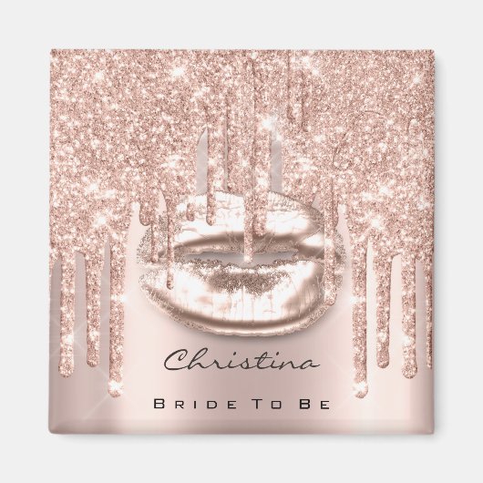 Bride om Vrijgezellenfeest te zijn Kiss lipt Roos Magneet (Voorkant)