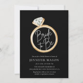 Bride om zwart en gouden modern Vrijgezellenfeest  Kaart (Voorkant)