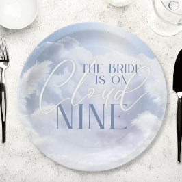 Bride On Cloud Nine 9 Wit Pampas Vrijgezellenfeest Papieren Bordje