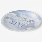 Bride On Cloud Nine 9 Wit Pampas Vrijgezellenfeest Papieren Bordje (Gekanteld)