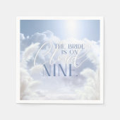 Bride On Cloud Nine 9 Wit Pampas Vrijgezellenfeest Servet (Voorkant)