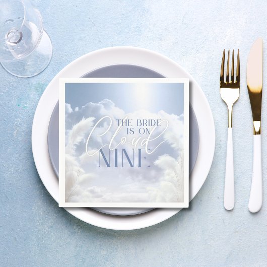 Bride On Cloud Nine 9 Wit Pampas Vrijgezellenfeest Servet