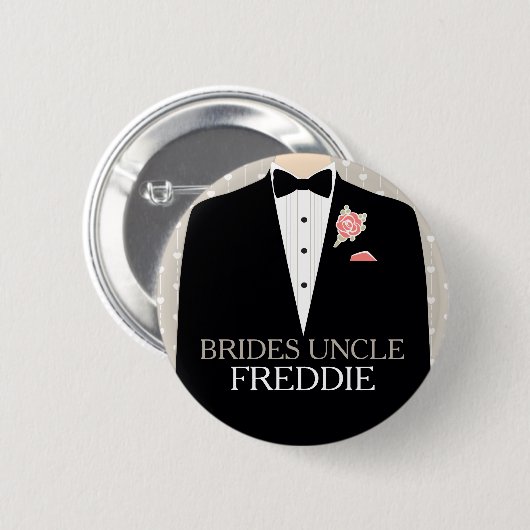 Bride oom tuxedo noemt trouwspelknop ronde button 5,7 cm (Voorkant /achterkant)
