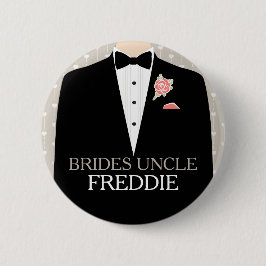 Bride oom tuxedo noemt trouwspelknop ronde button 5,7 cm