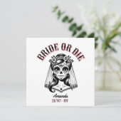 bride or die bachelorette gothic kaart (Staand voorkant)