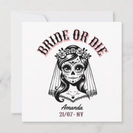 bride or die bachelorette gothic kaart