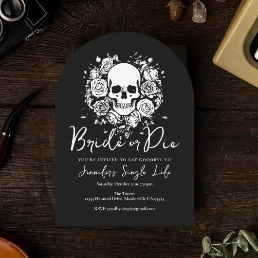 Bride or Die Bloemenschedel Meisjesuitje Kaart