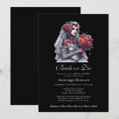 Bride or Die Elegant Gothic Bruidsdouche Uitnodigi Kaart (Voorkant / Achterkant)